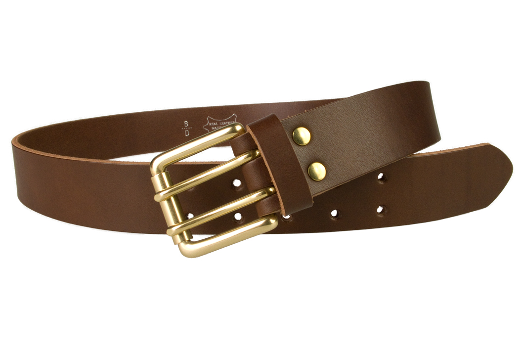 Brass Double Prong Leather Jeans Belt Belt Designs