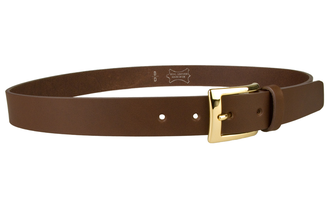 Mens Brown Leather Belt With Gold Buckle | BELT DESIGNS