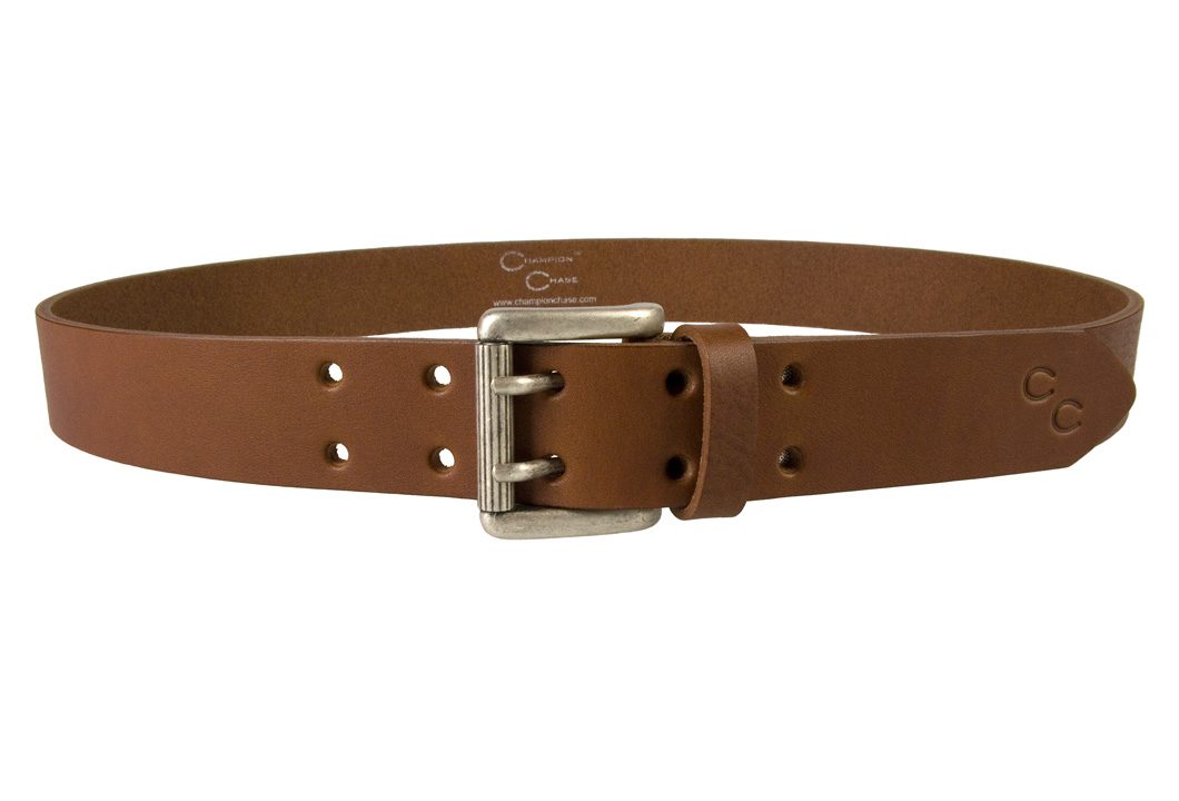 Womens Tan Leather Belt. High quality leather belt made in the UK by Champion Chase. Made In UK by Champion Chase - Front Facing View