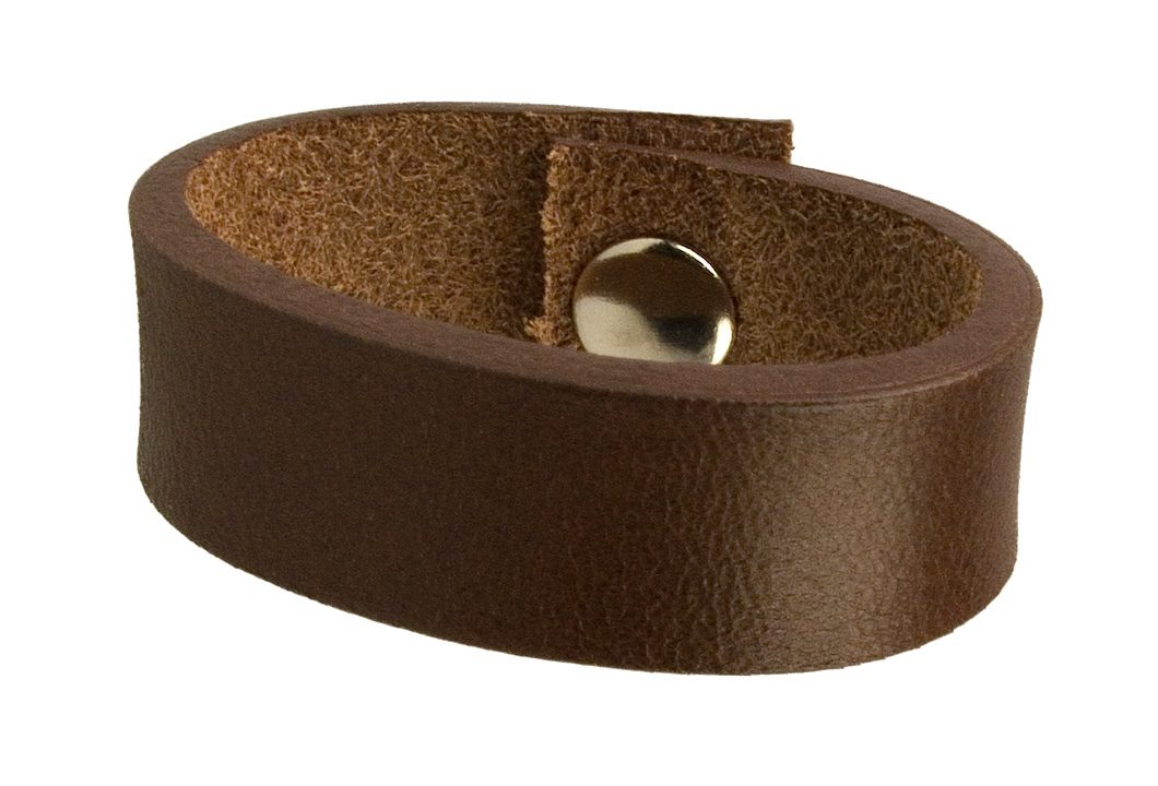 Brown Leather Belt Loop With Finished Edge