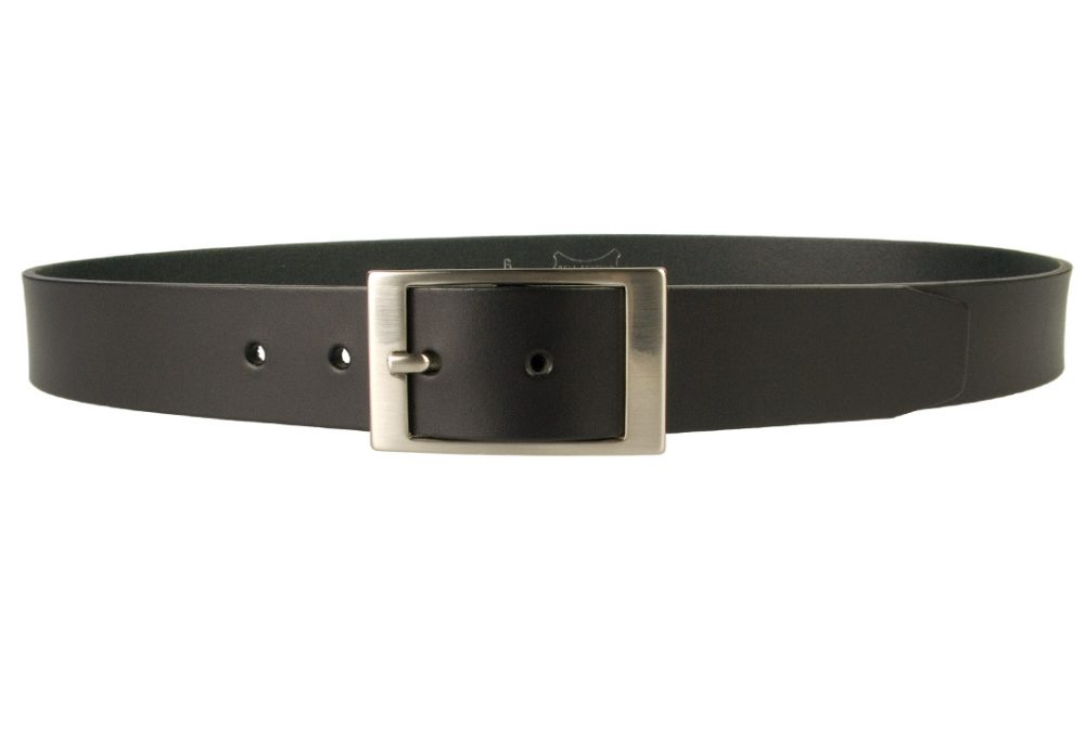 Mens Quality Leather Belt Made In UK Black 1 3/8 inch Wide