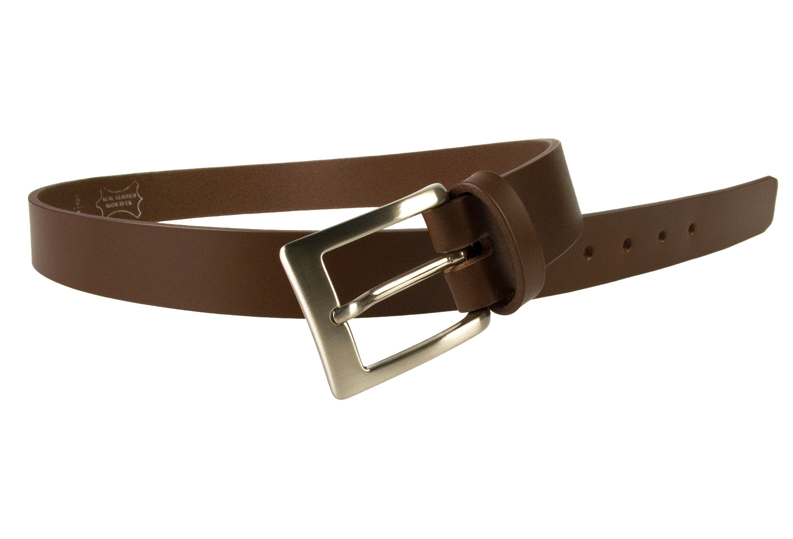 Mens High Quality Brown Leather Belt Made In UK | BELT DESIGNS