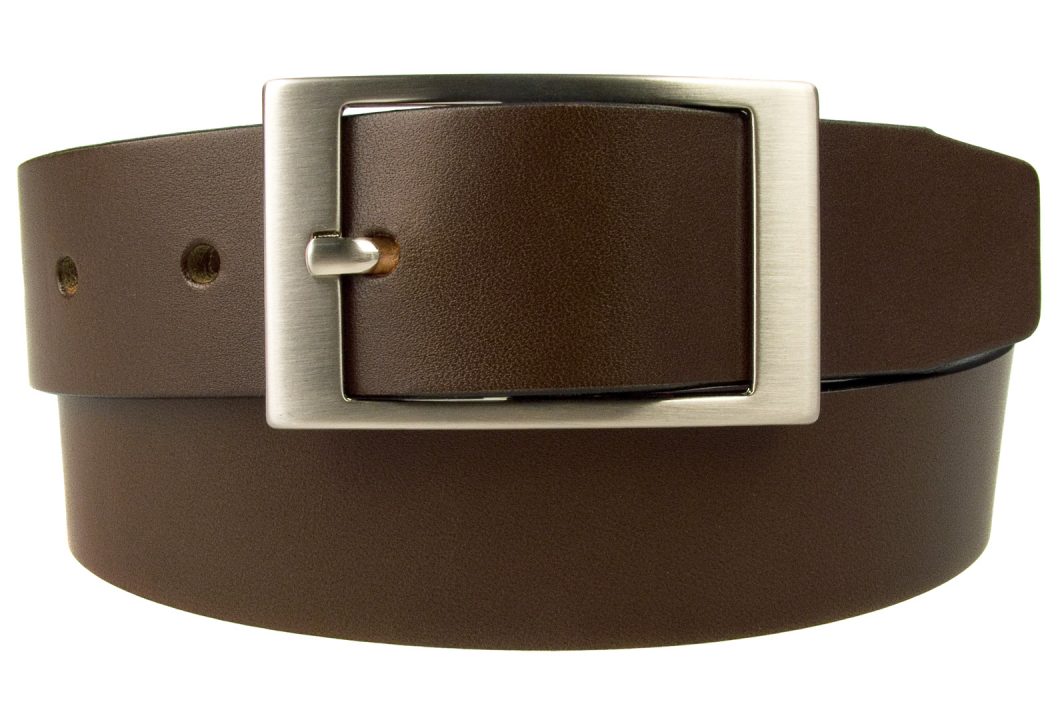 Dark Brown Leather Belt - 1 3/8" Wide. Made In UK with Full Grain Italian Vegetable Tanned Leather. Approximately 4mm thick. Ideal with smart pants or jeans.
