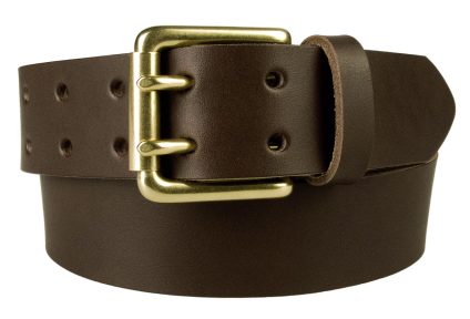 Dark Brown Jeans Belt With Solid Brass Buckle.A superior quality British made Dark Brown leather jeans belt with Solid Brass Buckle. Made with one single piece of Italian vegetable tanned leather along with Italian made double prong roller buckle. A smart addition to a pair of jeans or casual outfit. 1.5 Inch Wide. Full Grain Vegetable Tanned Leather. Approx 4mm thick.