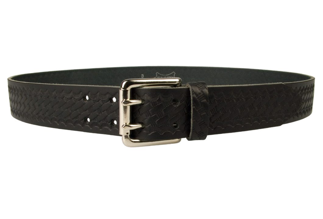Basket Weave Embossed Leather Duty Belt MADE IN UK.