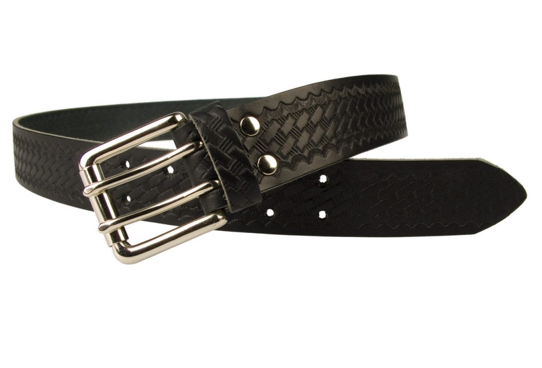 Basket Weave Embossed Leather Duty Belt MADE IN UK.