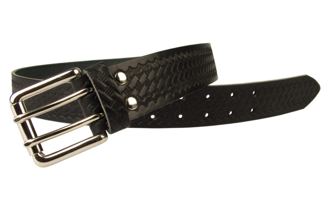 Basket Weave Embossed Leather Duty Belt MADE IN UK