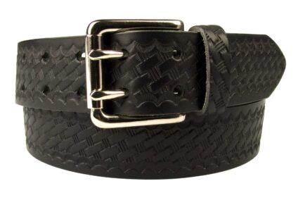 Basket Weave Embossed Leather Duty Belt MADE IN UK