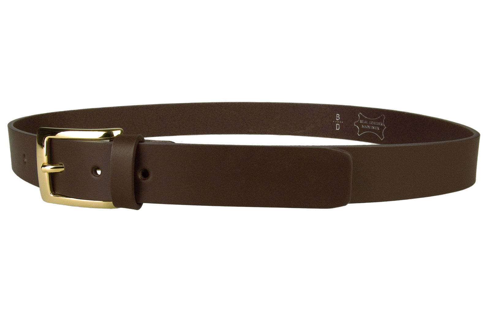 Mens Dark Brown Leather Belt With Gold Buckle - BELT DESIGNS