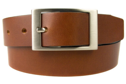 Tan Leather Belt British Made. Full Grain Italian Leather. Italian Made Buckle.