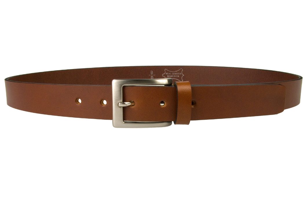 Tan Leather Belt UK Made 1 3/16 inch Wide