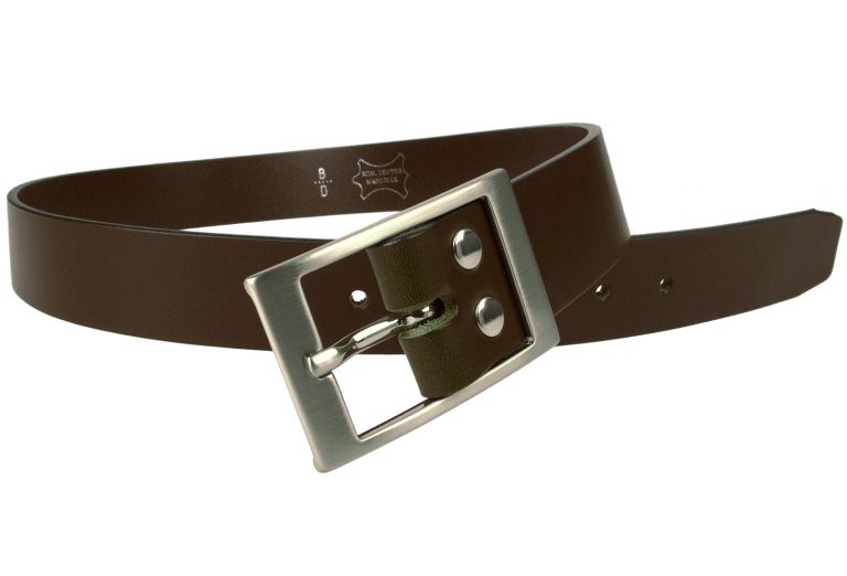 Dark Brown Leather Belt - 1 3/8