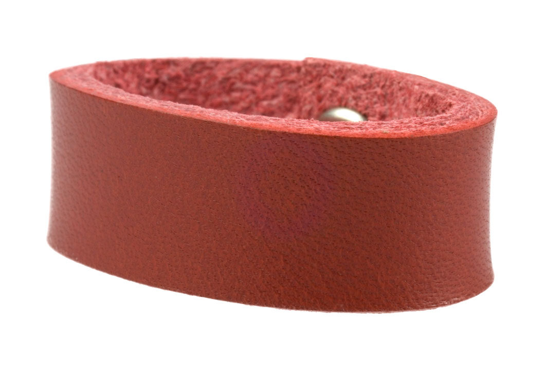 Red Leather Belt Loop. Full Grain Vegetable Tanned Leather. Made In UK