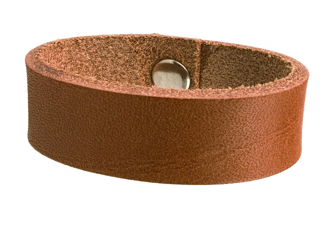 Tan Belt Loop Raw Edge. Full Grain Vegetable Tanned Leather. Made In UK.