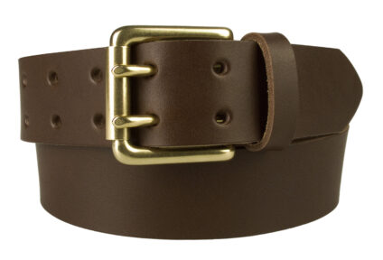 Mens high quality dark brown leather belt. Made in UK with Italian full grain leather and an Italian made solid brass double prong roller buckle. 4cm Approx 1.57 inch wide and approx. 3.5 - 4 mm thick leather.