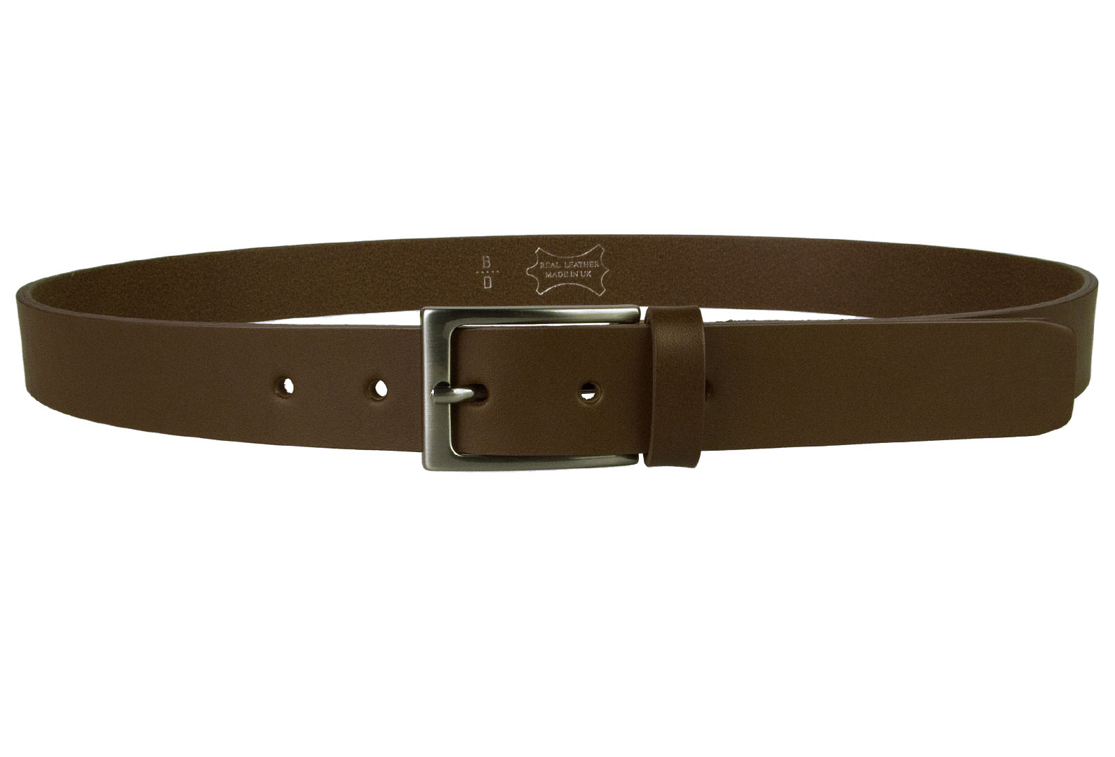 Dark Brown Leather Belt With Gun Metal Buckle - BELT DESIGNS